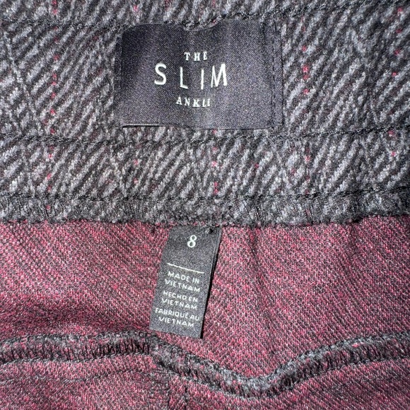 White House Black Market Slim Ankle Pants Herringbone Size 8Pull On Drawstring🖤🩶 - Picture 10 of 14